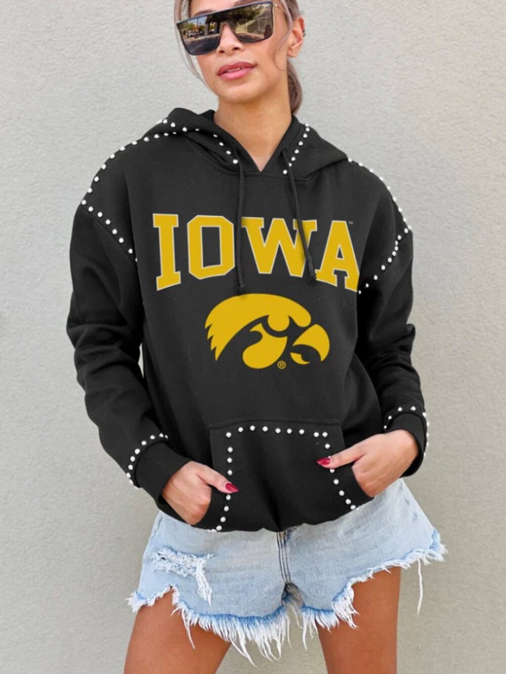 Gameday Couture Iowa Hawkeyes Belle Of The Ball Studded Fleece Hoodie